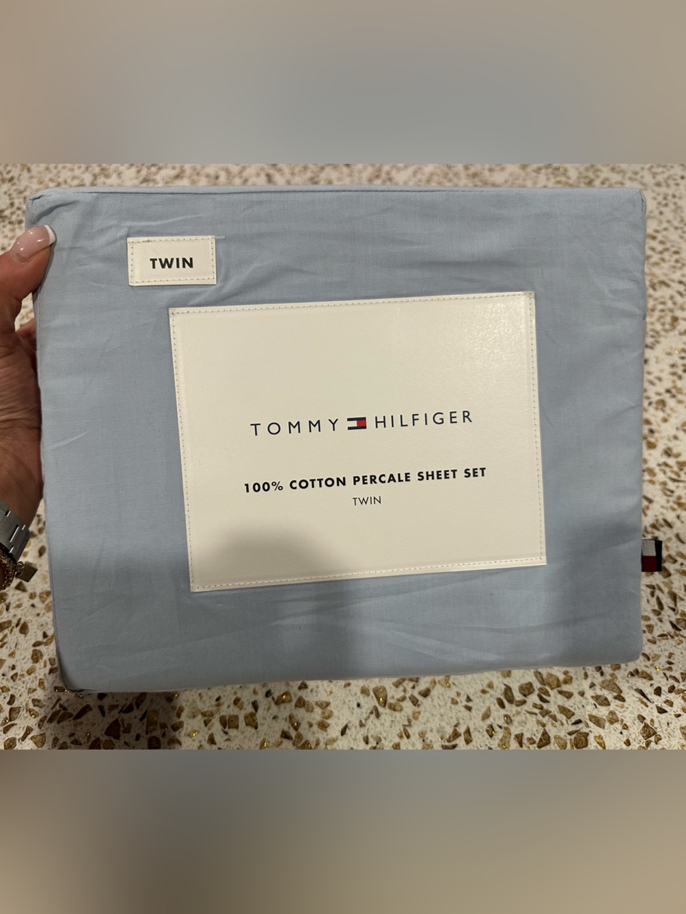 🆕 Cotton Percale Sheet Set (Twin size) - Lt Blue